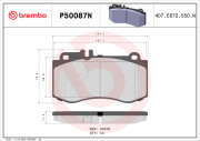 P50087N Sada brzdových destiček, kotoučová brzda PRIME LINE - Ceramic BREMBO