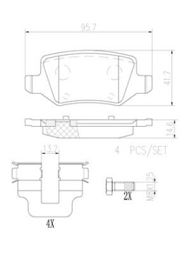 P50090N Sada brzdových destiček, kotoučová brzda PRIME LINE - Ceramic BREMBO