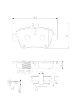 P50091N Sada brzdových destiček, kotoučová brzda PRIME LINE - Ceramic BREMBO