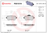 P50101N BREMBO sada brzdových platničiek kotúčovej brzdy P50101N BREMBO