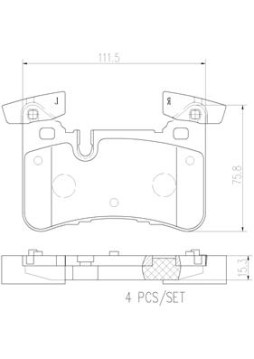 P50110N Sada brzdových destiček, kotoučová brzda PRIME LINE - Ceramic BREMBO