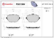 P50138N Sada brzdových destiček, kotoučová brzda PRIME LINE - Ceramic BREMBO