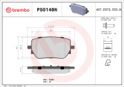 P50148N Sada brzdových destiček, kotoučová brzda PRIME LINE - Ceramic BREMBO