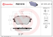 P50151N Sada brzdových destiček, kotoučová brzda PRIME LINE - Ceramic BREMBO