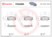 P54008N Sada brzdových destiček, kotoučová brzda PRIME LINE - Ceramic BREMBO