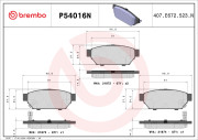 P54016N Sada brzdových destiček, kotoučová brzda PRIME LINE - Ceramic BREMBO