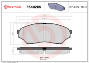 P54028N Sada brzdových destiček, kotoučová brzda PRIME LINE - Ceramic BREMBO