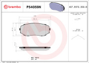 P54059N BREMBO sada brzdových platničiek kotúčovej brzdy P54059N BREMBO