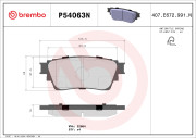 P54063N Sada brzdových destiček, kotoučová brzda PRIME LINE - Ceramic BREMBO