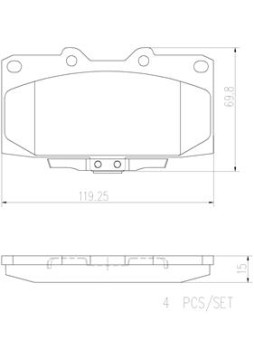 P56034N Sada brzdových destiček, kotoučová brzda PRIME LINE - Ceramic BREMBO