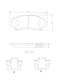 P56062N Sada brzdových destiček, kotoučová brzda PRIME LINE - Ceramic BREMBO