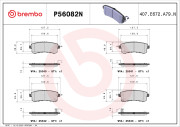 P56082N Sada brzdových destiček, kotoučová brzda PRIME LINE - Ceramic BREMBO