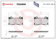 P56089N Sada brzdových destiček, kotoučová brzda PRIME LINE - Ceramic BREMBO