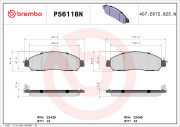 P56118N Sada brzdových destiček, kotoučová brzda PRIME LINE - Ceramic BREMBO