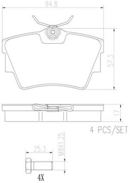 P59041N Sada brzdových destiček, kotoučová brzda PRIME LINE - Ceramic BREMBO