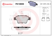 P61080N Sada brzdových destiček, kotoučová brzda PRIME LINE - Ceramic BREMBO