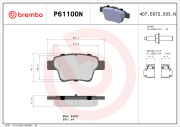 P61100N Sada brzdových destiček, kotoučová brzda PRIME LINE - Ceramic BREMBO