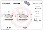 P61118N Sada brzdových destiček, kotoučová brzda PRIME LINE - Ceramic BREMBO