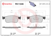 P61134N Sada brzdových destiček, kotoučová brzda PRIME LINE - Ceramic BREMBO