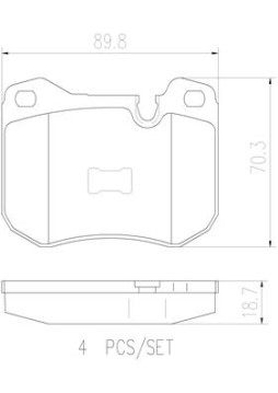 P65002N Sada brzdových destiček, kotoučová brzda PRIME LINE - Ceramic BREMBO