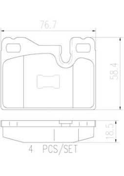 P65003N Sada brzdových destiček, kotoučová brzda PRIME LINE - Ceramic BREMBO