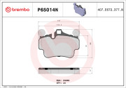 P65014N Sada brzdových destiček, kotoučová brzda PRIME LINE - Ceramic BREMBO