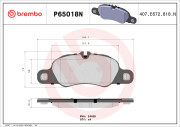 P65018N Sada brzdových destiček, kotoučová brzda PRIME LINE - Ceramic BREMBO