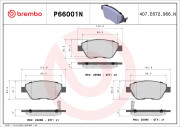 P66001N Sada brzdových destiček, kotoučová brzda PRIME LINE - Ceramic BREMBO