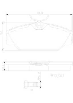 P68027N BREMBO sada brzdových platničiek kotúčovej brzdy P68027N BREMBO