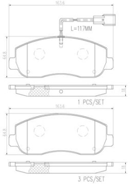 P68062N Sada brzdových destiček, kotoučová brzda PRIME LINE - Ceramic BREMBO