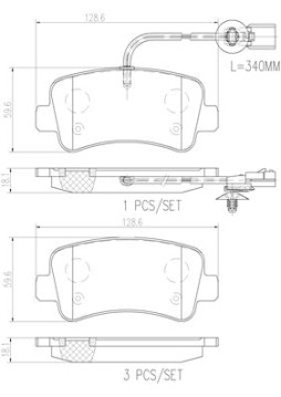 P68063N Sada brzdových destiček, kotoučová brzda PRIME LINE - Ceramic BREMBO