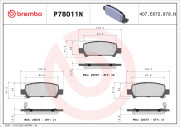 P78011N Sada brzdových destiček, kotoučová brzda PRIME LINE - Ceramic BREMBO