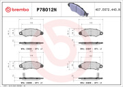 P78012N Sada brzdových destiček, kotoučová brzda PRIME LINE - Ceramic BREMBO