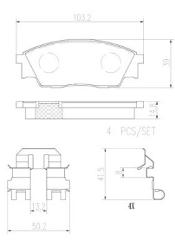 P78024N Sada brzdových destiček, kotoučová brzda PRIME LINE - Ceramic BREMBO