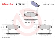 P79014N Sada brzdových destiček, kotoučová brzda PRIME LINE - Ceramic BREMBO