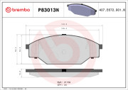 P83013N Sada brzdových destiček, kotoučová brzda PRIME LINE - Ceramic BREMBO