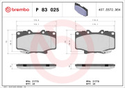 P 83 025 Sada brzdových destiček, kotoučová brzda PRIME LINE BREMBO