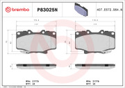 P83025N Sada brzdových destiček, kotoučová brzda PRIME LINE - Ceramic BREMBO