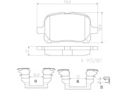 P83040N Sada brzdových destiček, kotoučová brzda PRIME LINE - Ceramic BREMBO