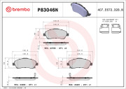 P83046N Sada brzdových destiček, kotoučová brzda PRIME LINE - Ceramic BREMBO