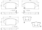 P83051N Sada brzdových destiček, kotoučová brzda PRIME LINE - Ceramic BREMBO