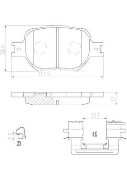 P83054N Sada brzdových destiček, kotoučová brzda PRIME LINE - Ceramic BREMBO