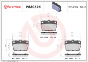 P83057N Sada brzdových destiček, kotoučová brzda PRIME LINE - Ceramic BREMBO