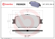 P83062N Sada brzdových destiček, kotoučová brzda PRIME LINE - Ceramic BREMBO