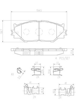 P83074N Sada brzdových destiček, kotoučová brzda PRIME LINE - Ceramic BREMBO