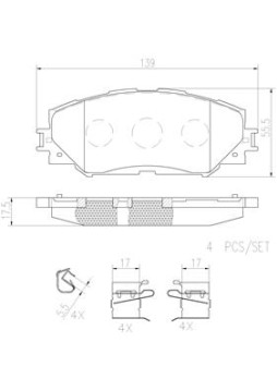 P83082N Sada brzdových destiček, kotoučová brzda PRIME LINE - Ceramic BREMBO