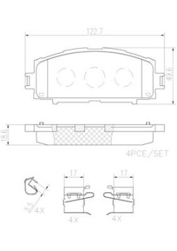 P83086N Sada brzdových destiček, kotoučová brzda PRIME LINE - Ceramic BREMBO