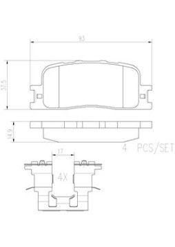 P83088N Sada brzdových destiček, kotoučová brzda PRIME LINE - Ceramic BREMBO