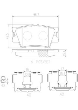 P83089N Sada brzdových destiček, kotoučová brzda PRIME LINE - Ceramic BREMBO