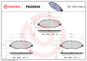 P83094N BREMBO sada brzdových platničiek kotúčovej brzdy P83094N BREMBO